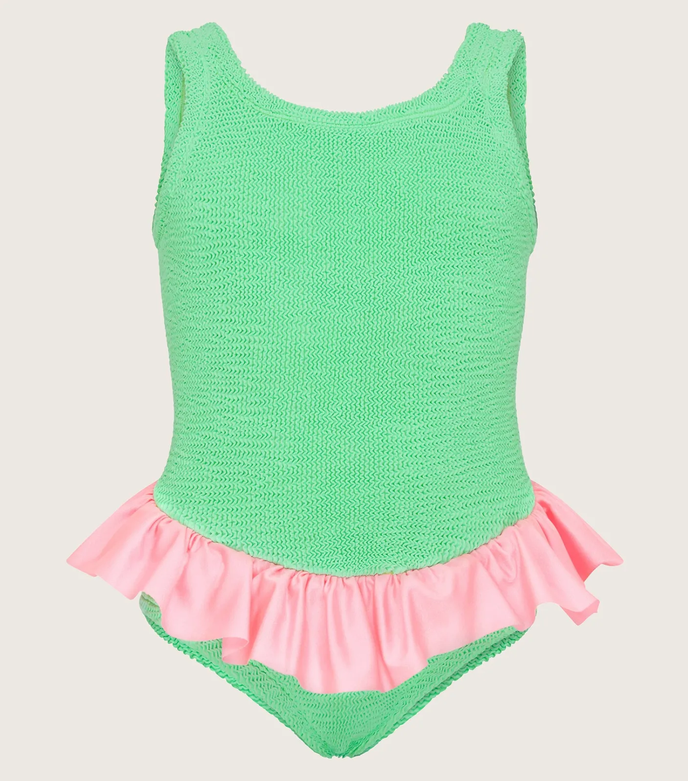 Hunza G Baby 2-6 Yrs-Baby Duo Denise Swim - Lime/Bubblegum