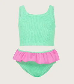 Hunza G Baby 2-6 Yrs-Baby Duo Olive Bikini - Lime/Bubblegum