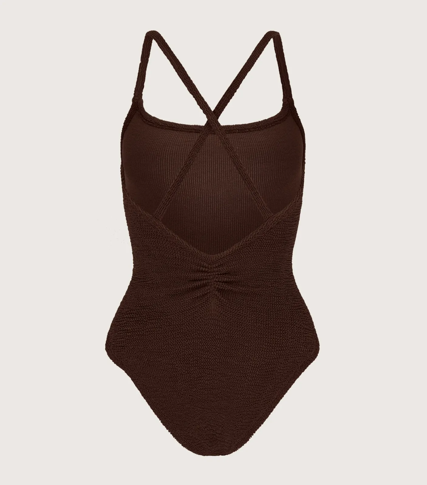 Hunza G Scoop Neck-Bette Swim - Metallic Chocolate