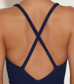 Hunza G Scoop Neck-Bette Swim - Navy