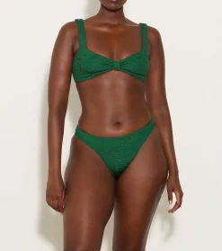 Hunza G Bikini Sets|Bralette-Bonnie Bikini - Metallic Forest Green