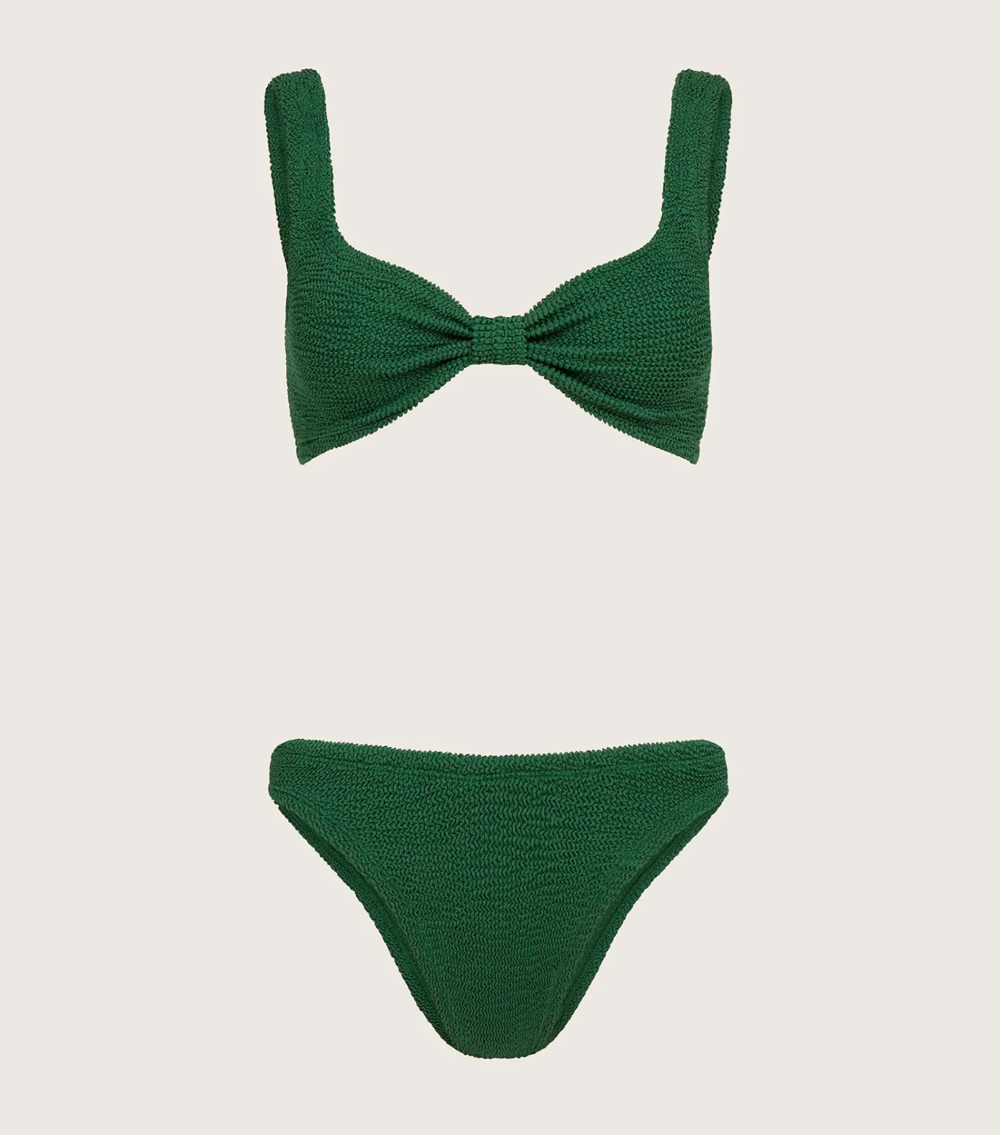 Hunza G Bikini Sets|Bralette-Bonnie Bikini - Metallic Forest Green