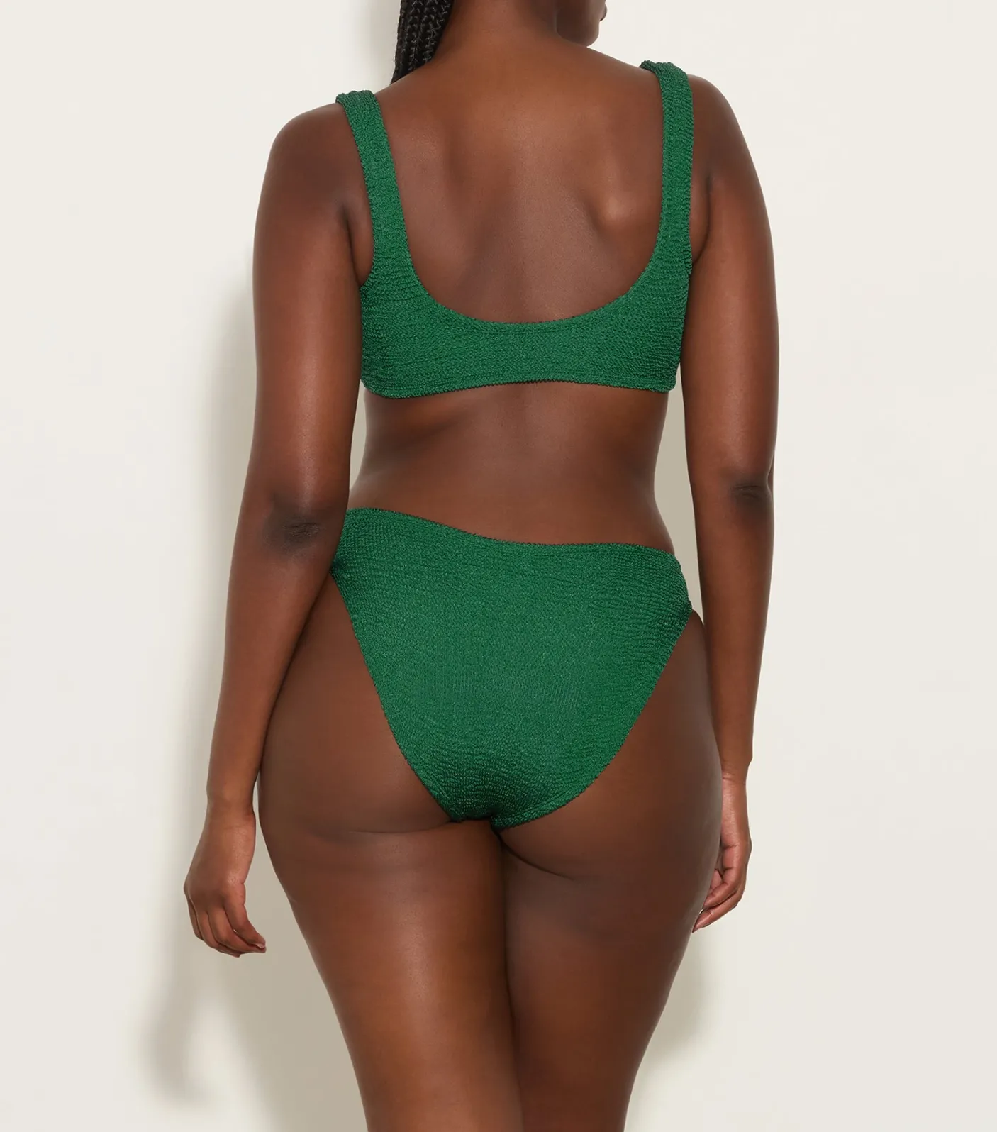 Hunza G Bikini Sets|Bralette-Bonnie Bikini - Metallic Forest Green
