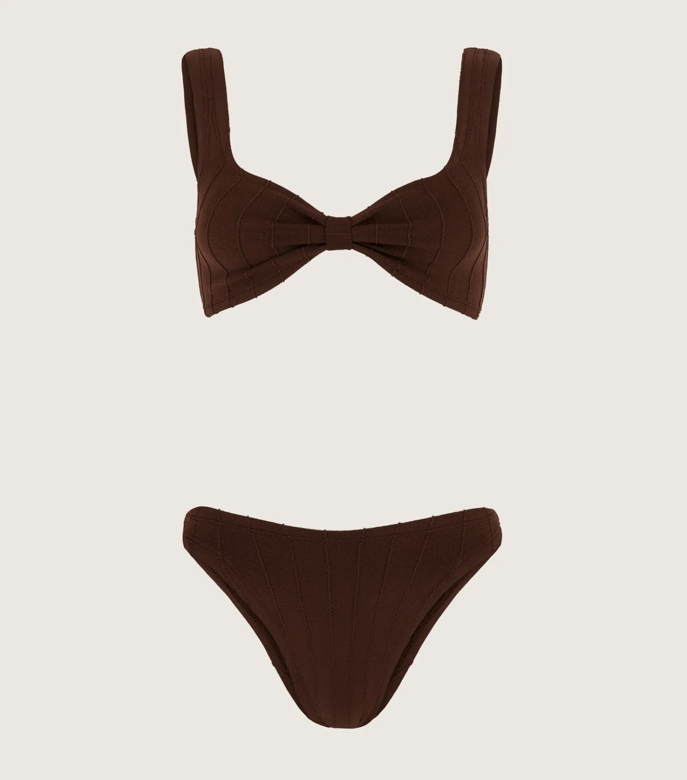 Hunza G Bikini Sets|Bralette-Bonnie Nile Bikini - Metallic Chocolate
