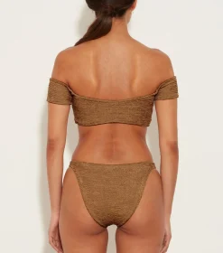 Hunza G Bikini Sets-Brigette Bikini - Metallic Cocoa