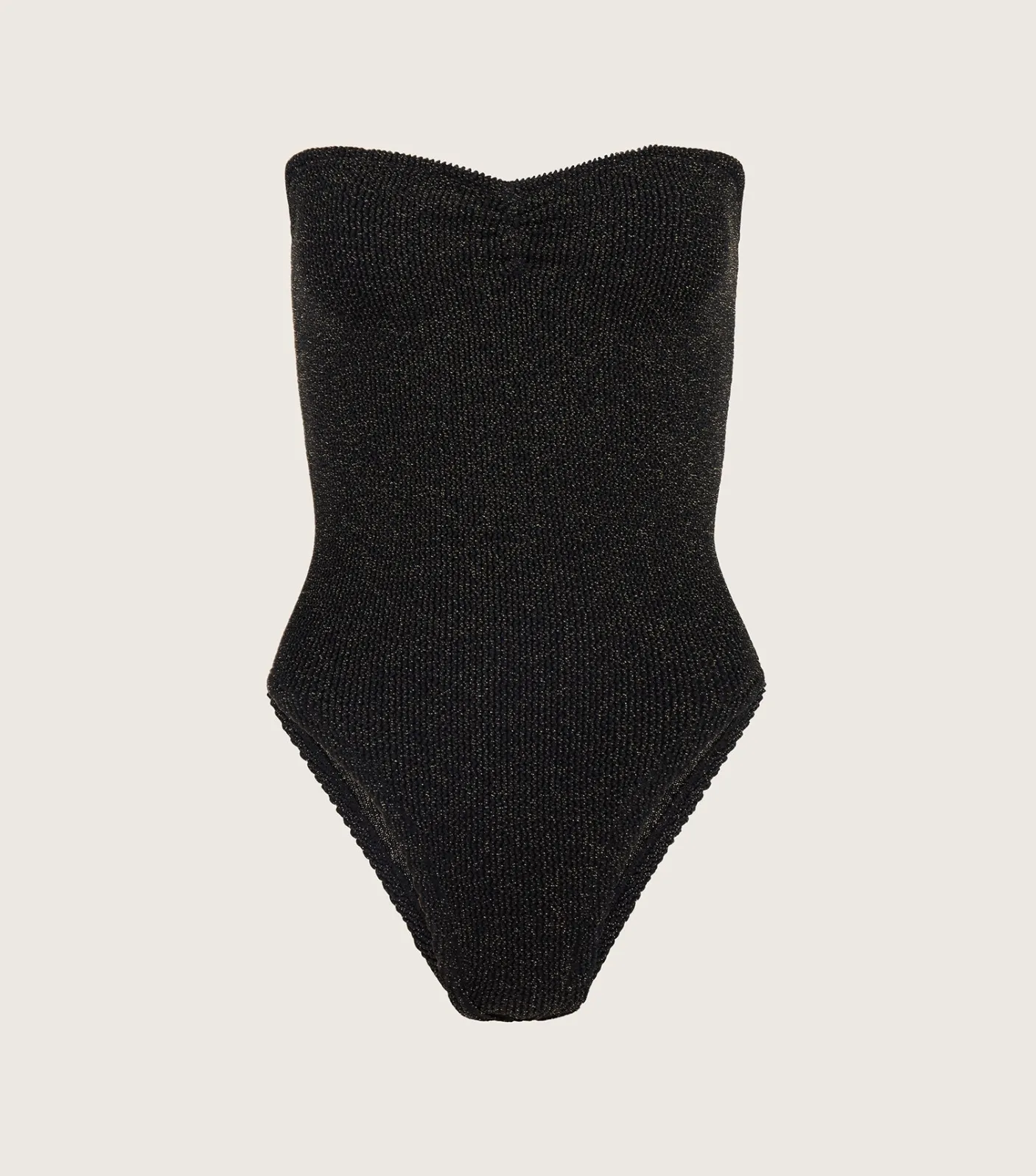 Hunza G Strapless-Brooke Lurex Swim - Black/Gold