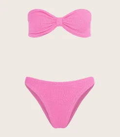 Hunza G Bikini Sets|Bandeau-Coverage Jean Bikini - Bubblegum