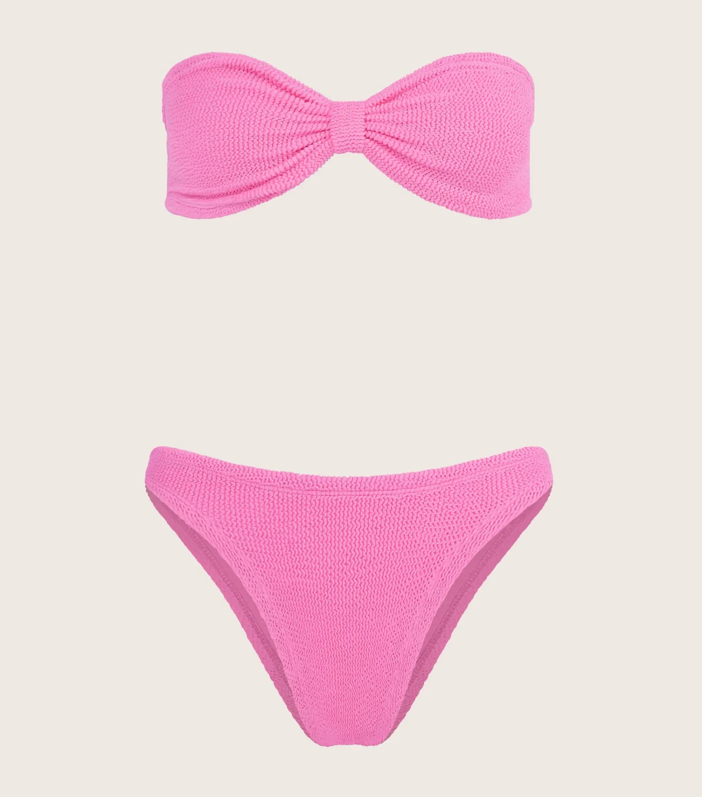 Hunza G Bikini Sets|Bandeau-Coverage Jean Bikini - Bubblegum