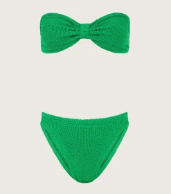 Hunza G Bikini Sets|Bandeau-Coverage Jean Bikini - Emerald