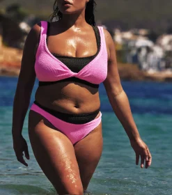 Hunza G Bikini Sets|Bralette-Coverage Juno Bikini - Bubblegum