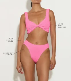 Hunza G Bikini Sets|Bralette-Coverage Juno Bikini - Bubblegum