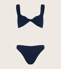 Hunza G Bikini Sets|Bralette-Coverage Juno Bikini - Navy