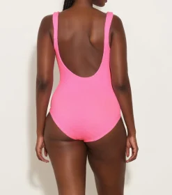 Hunza G Square Neck-Coverage Square Neck Swim - Bubblegum