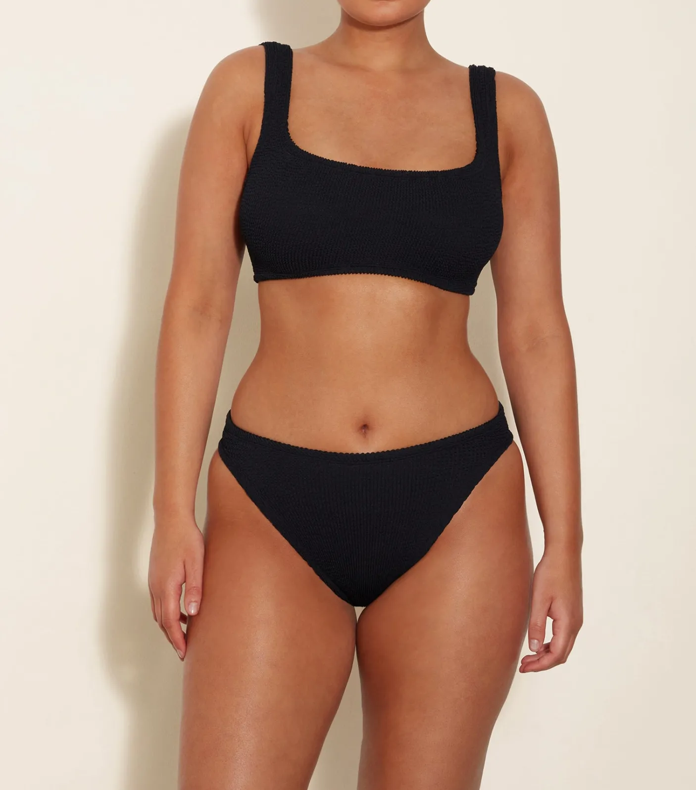 Hunza G Bikini Sets|Bralette-Coverage Xandra Bikini - Black