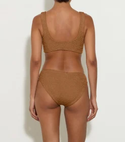 Hunza G Bikini Sets|Bralette-Coverage Xandra Bikini - Metallic Cocoa