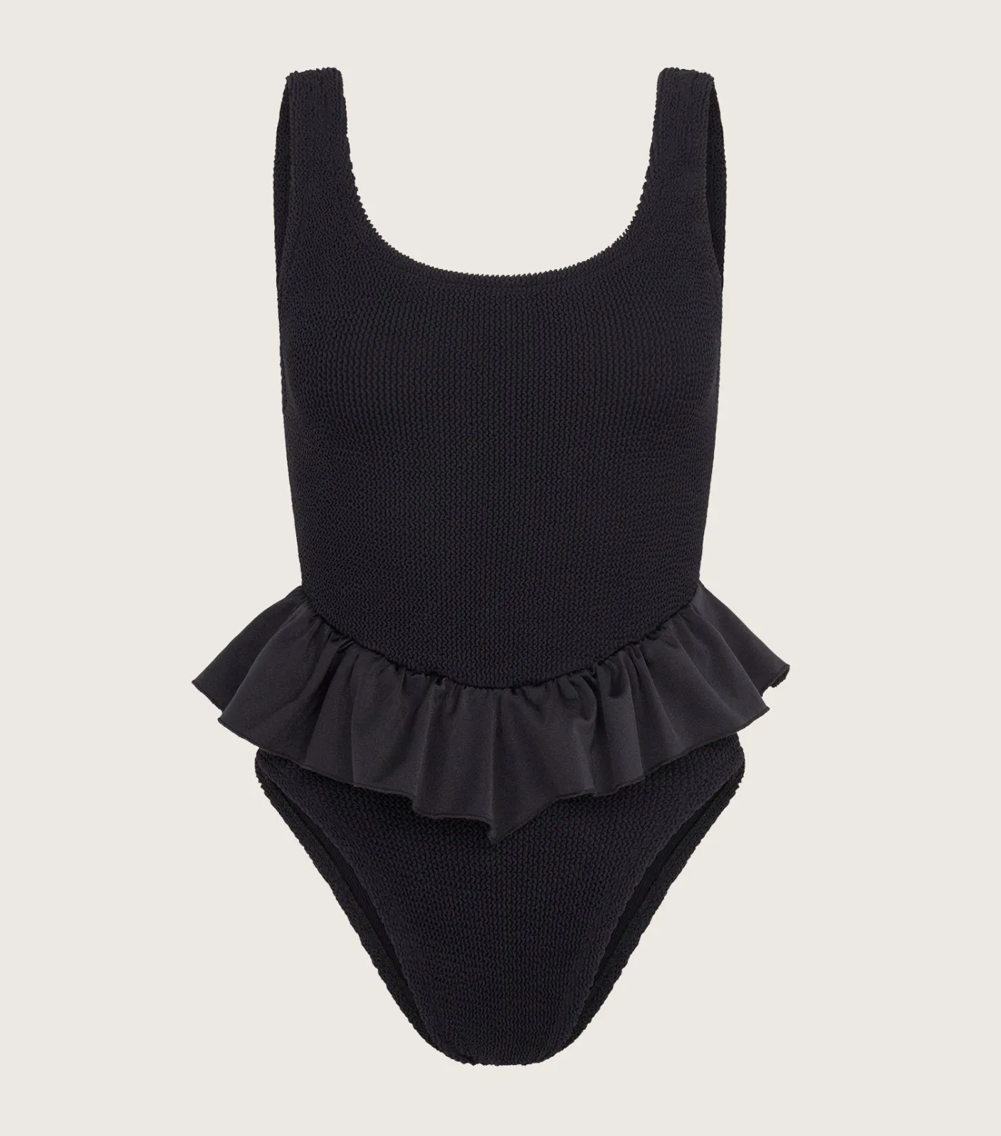 Hunza G Scoop Neck-Denise Swim - Black