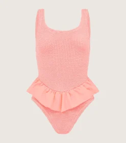 Hunza G Scoop Neck-Denise Swim - Peach