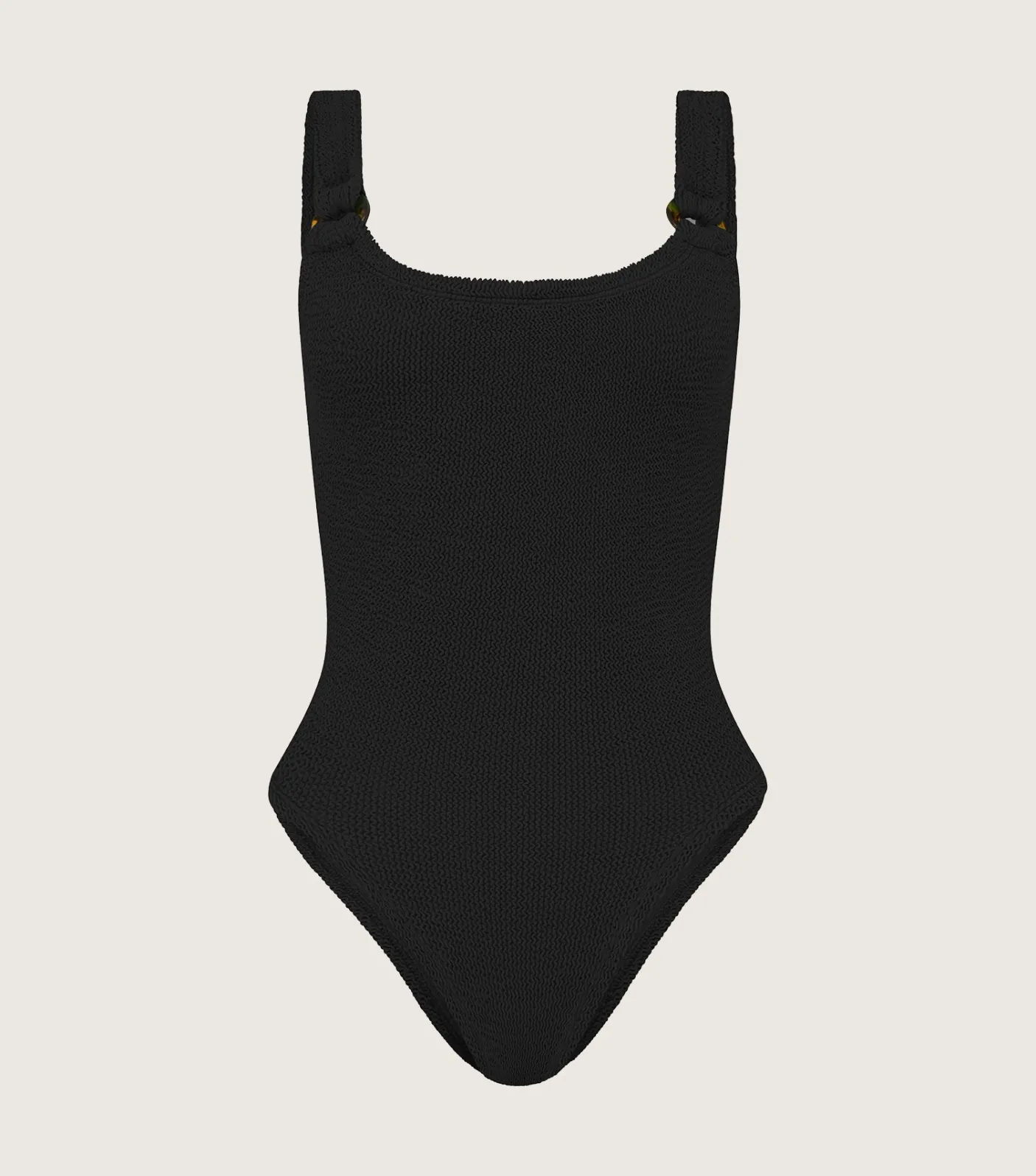 Hunza G Scoop Neck-Domino Swim - Black