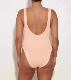 Hunza G Scoop Neck-Domino Swim - Blush