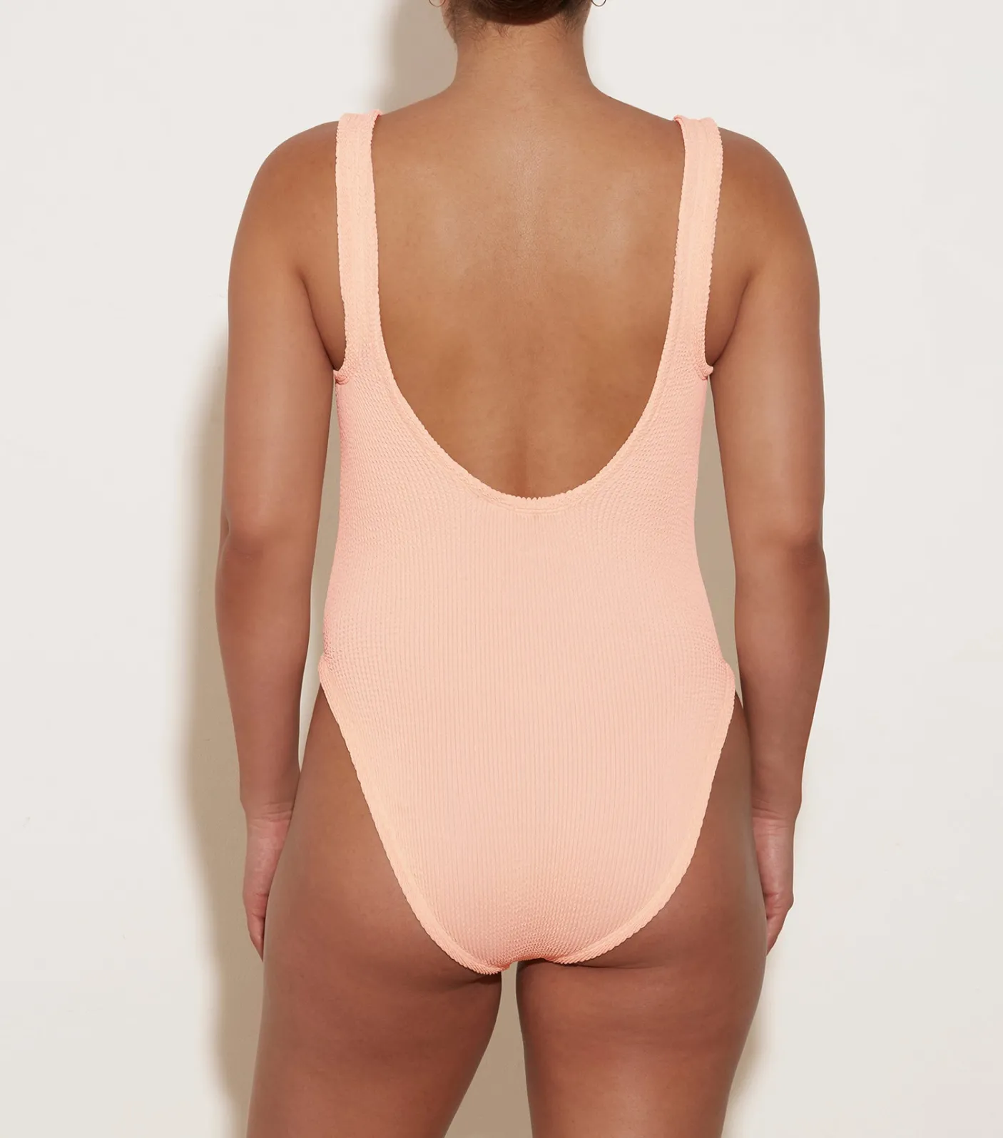Hunza G Scoop Neck-Domino Swim - Blush