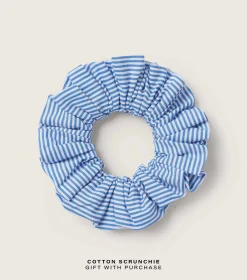 Hunza G Shirts And Tops-Embroidered Oversized Shirt - Blue Stripe