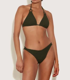 Hunza G Triangle|Bikini Sets-Eva Bikini - Metallic Khaki
