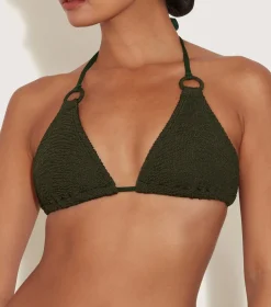 Hunza G Triangle|Bikini Sets-Eva Bikini - Metallic Khaki
