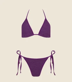 Hunza G Triangle|Bikini Sets-Gina Bikini - Metallic Purple Magic