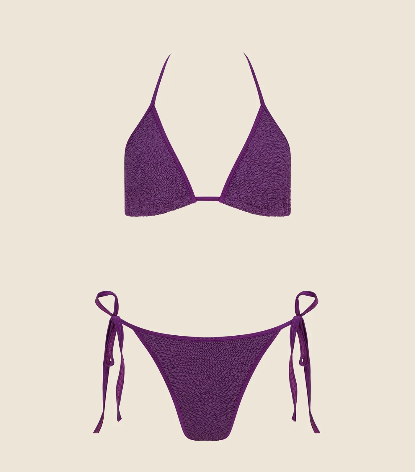 Hunza G Triangle|Bikini Sets-Gina Bikini - Metallic Purple Magic