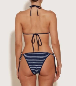 Hunza G Triangle|Bikini Sets-Gina Bikini - Navy/White Stripe