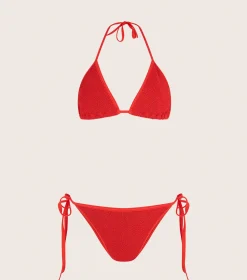 Hunza G Triangle|Bikini Sets-Gina Bikini - Red