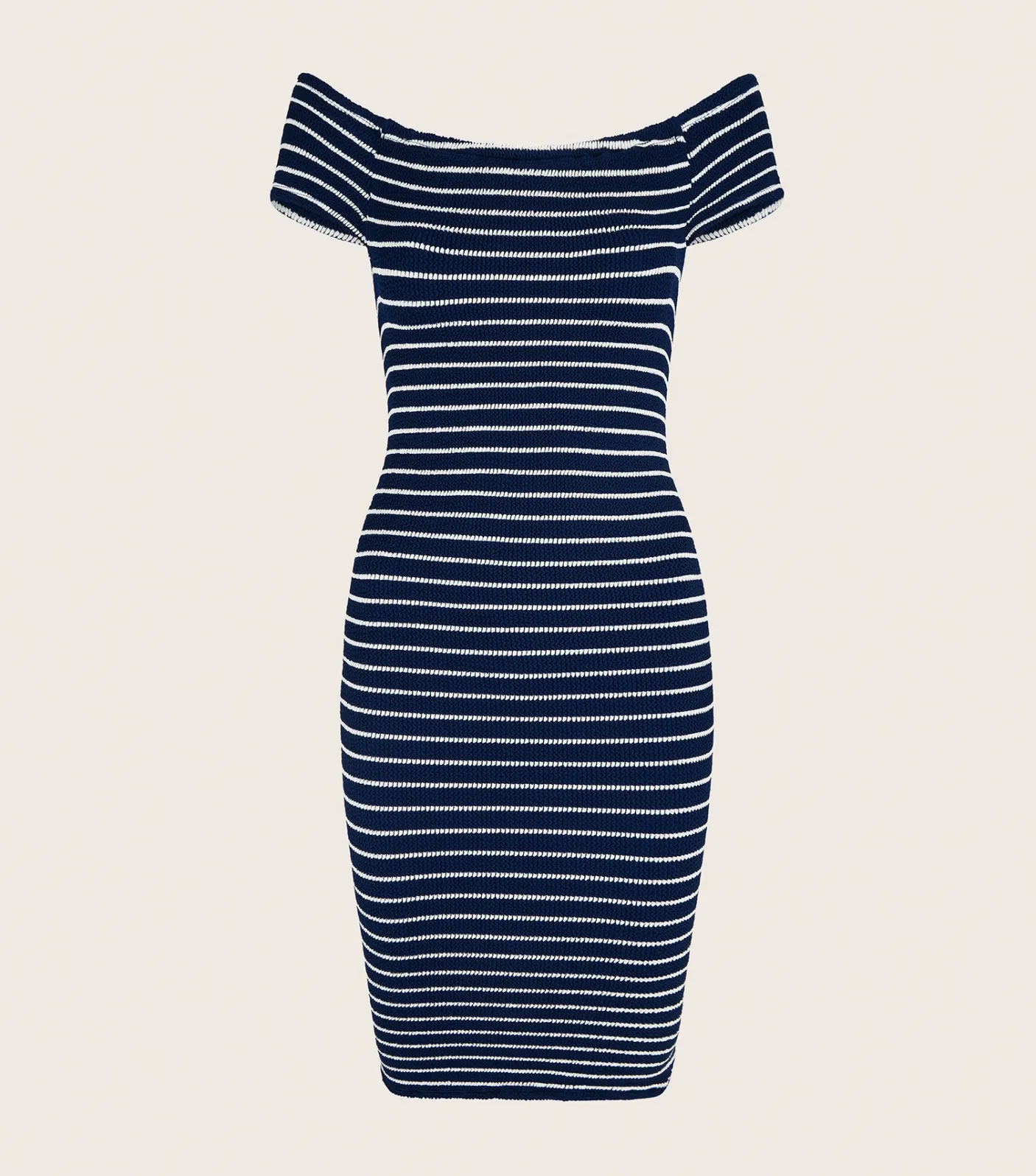Hunza G Dresses-Grace Dress - Navy/White Stripe