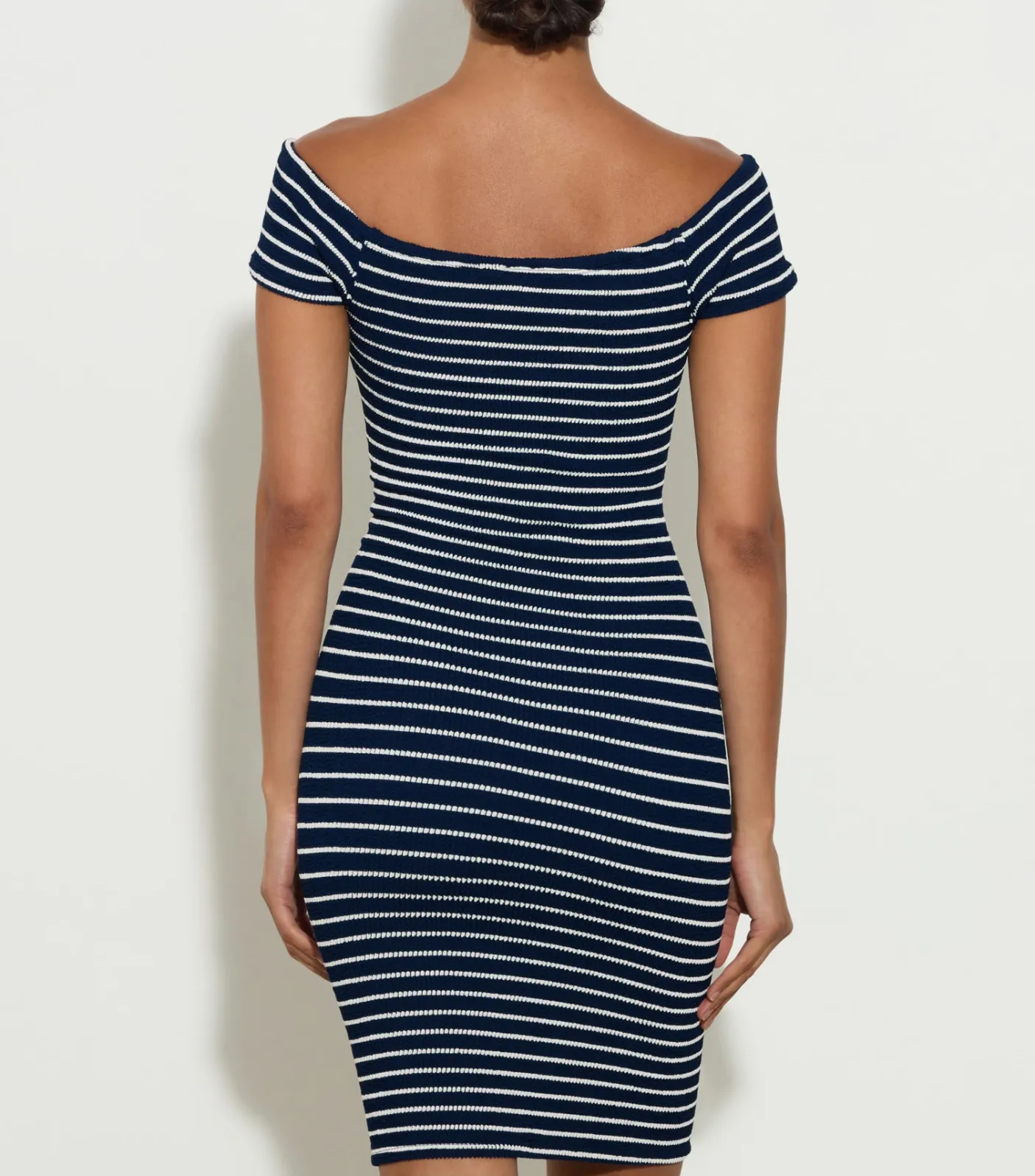 Hunza G Dresses-Grace Dress - Navy/White Stripe