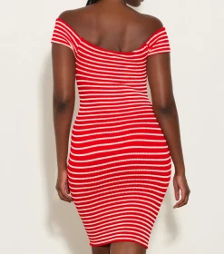 Hunza G Dresses-Grace Dress - Red/White Stripe