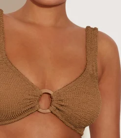 Hunza G Bikini Sets|Bralette-Hallie Bikini - Metallic Cocoa