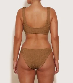 Hunza G Bikini Sets|Bralette-Hallie Bikini - Metallic Cocoa