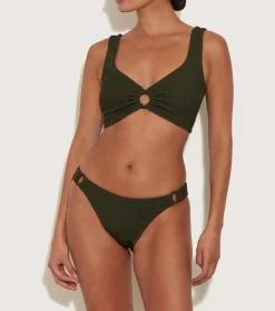 Hunza G Bikini Sets|Bralette-Hallie Bikini - Metallic Khaki