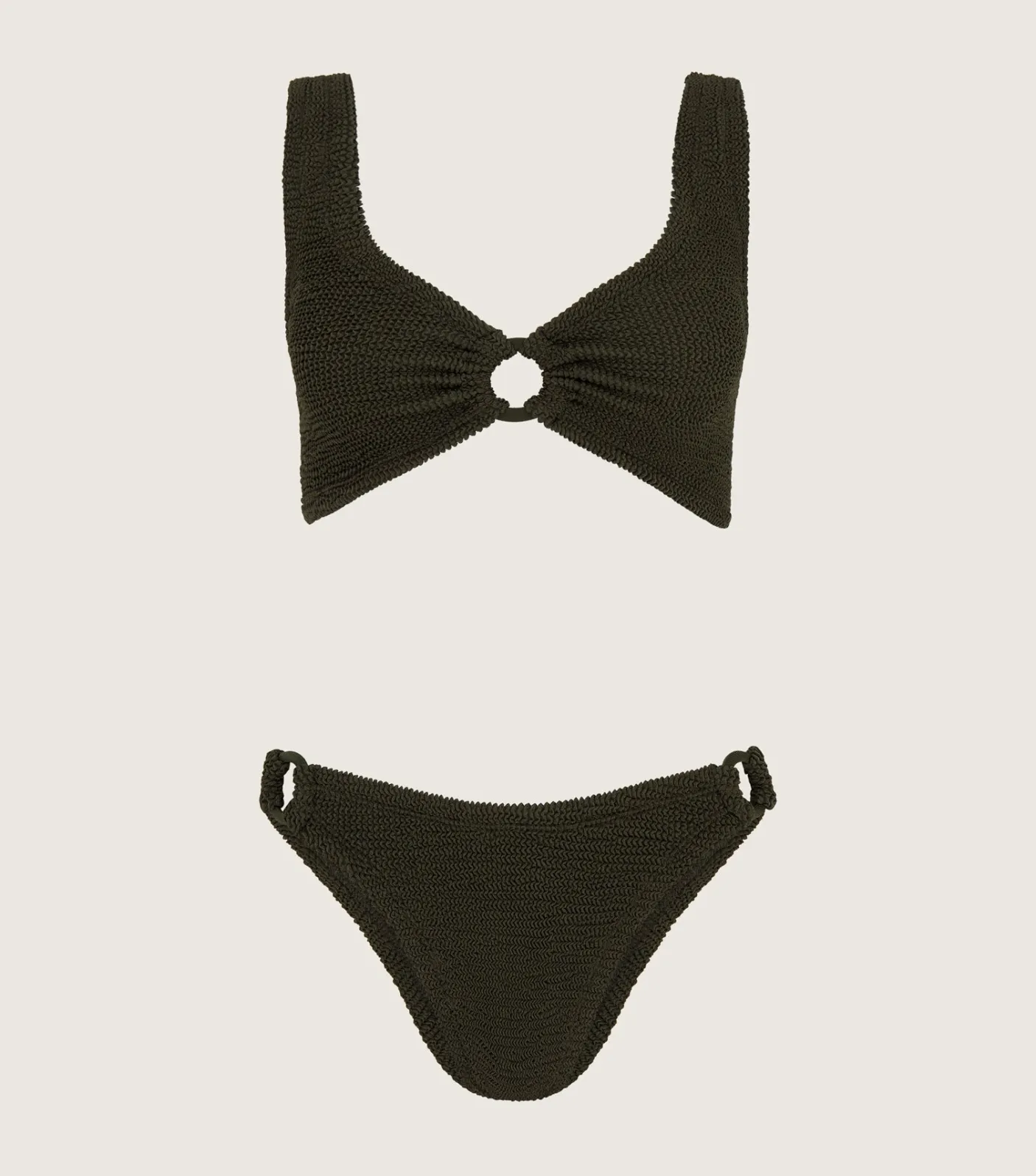 Hunza G Bikini Sets|Bralette-Hallie Bikini - Metallic Khaki