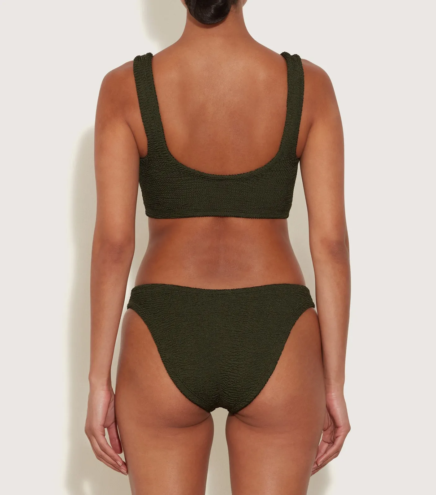 Hunza G Bikini Sets|Bralette-Hallie Bikini - Metallic Khaki