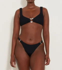 Hunza G Bikini Sets|Bralette-Heather Bikini - Black
