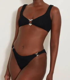 Hunza G Bikini Sets|Bralette-Heather Bikini - Black