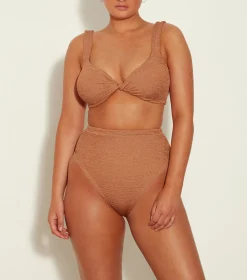 Hunza G Bikini Sets|Bralette-Jamie Bikini - Metallic Cocoa