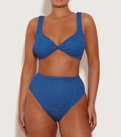 Hunza G Bikini Sets|Bralette-Jamie Bikini - Metallic Denim