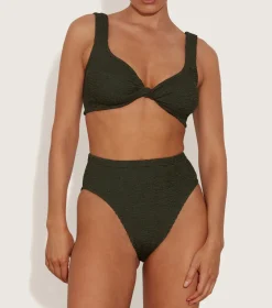 Hunza G Bikini Sets|Bralette-Jamie Bikini - Metallic Khaki