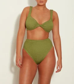 Hunza G Bikini Sets|Bralette-Jamie Bikini - Metallic Moss
