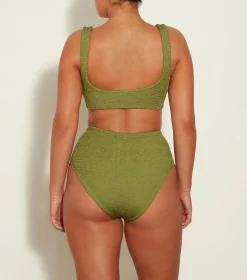 Hunza G Bikini Sets|Bralette-Jamie Bikini - Metallic Moss
