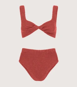 Hunza G Bikini Sets|Bralette-Jamie Bikini - Metallic Rosewood