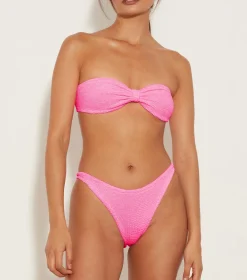 Hunza G Bikini Sets|Bandeau-Jean Bikini - Bubblegum