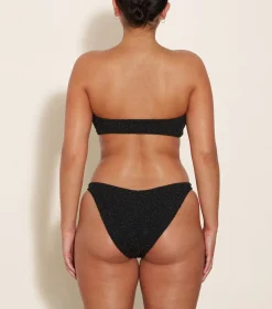 Hunza G Bikini Sets|Bandeau-Jean Lurex Bikini - Black/Gold