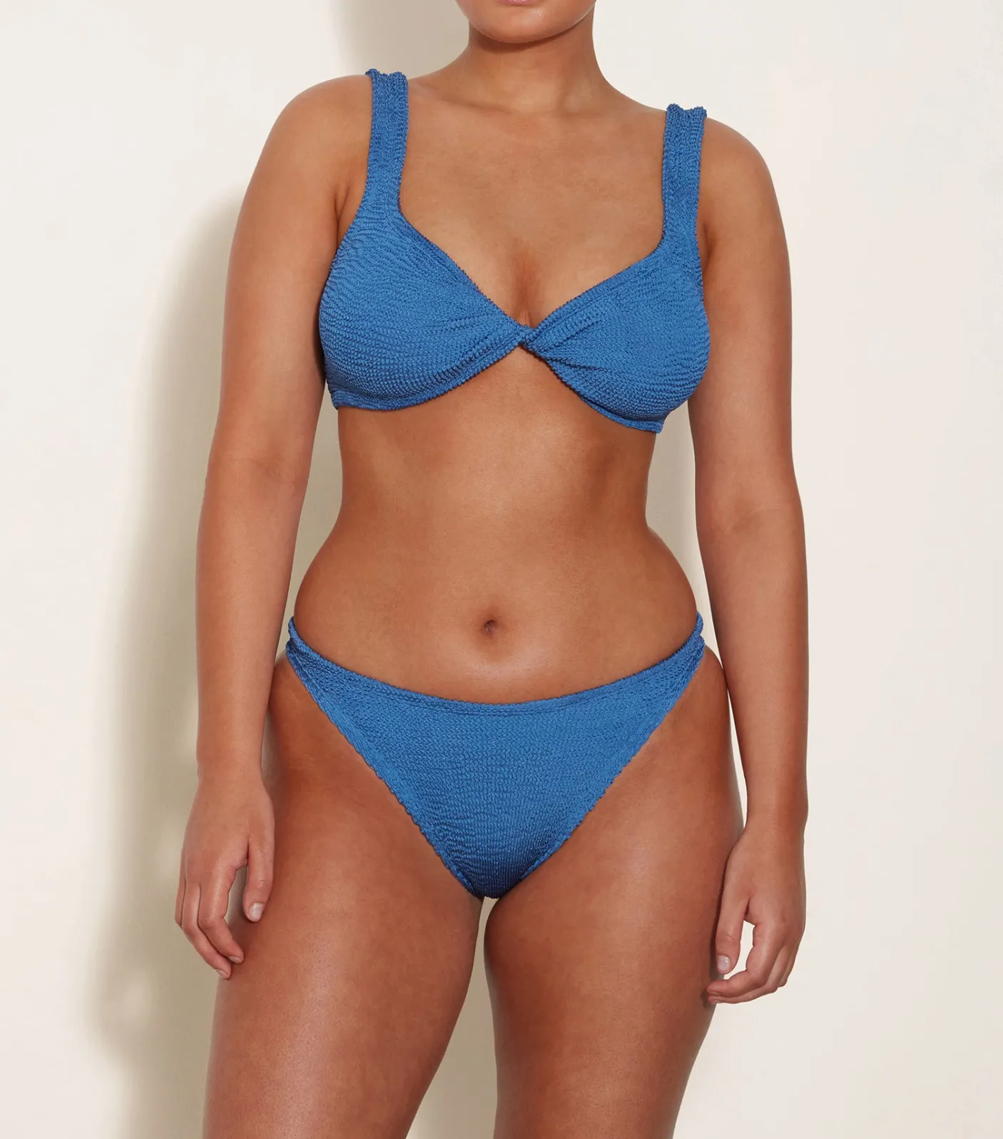 Hunza G Bikini Sets|Bralette-Juno Bikini - Metallic Denim